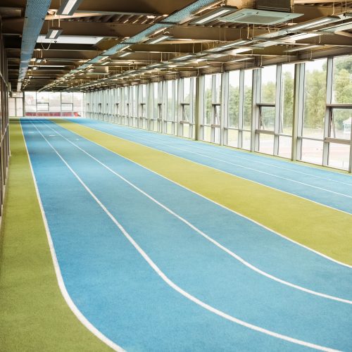 Indoor running track at the gym